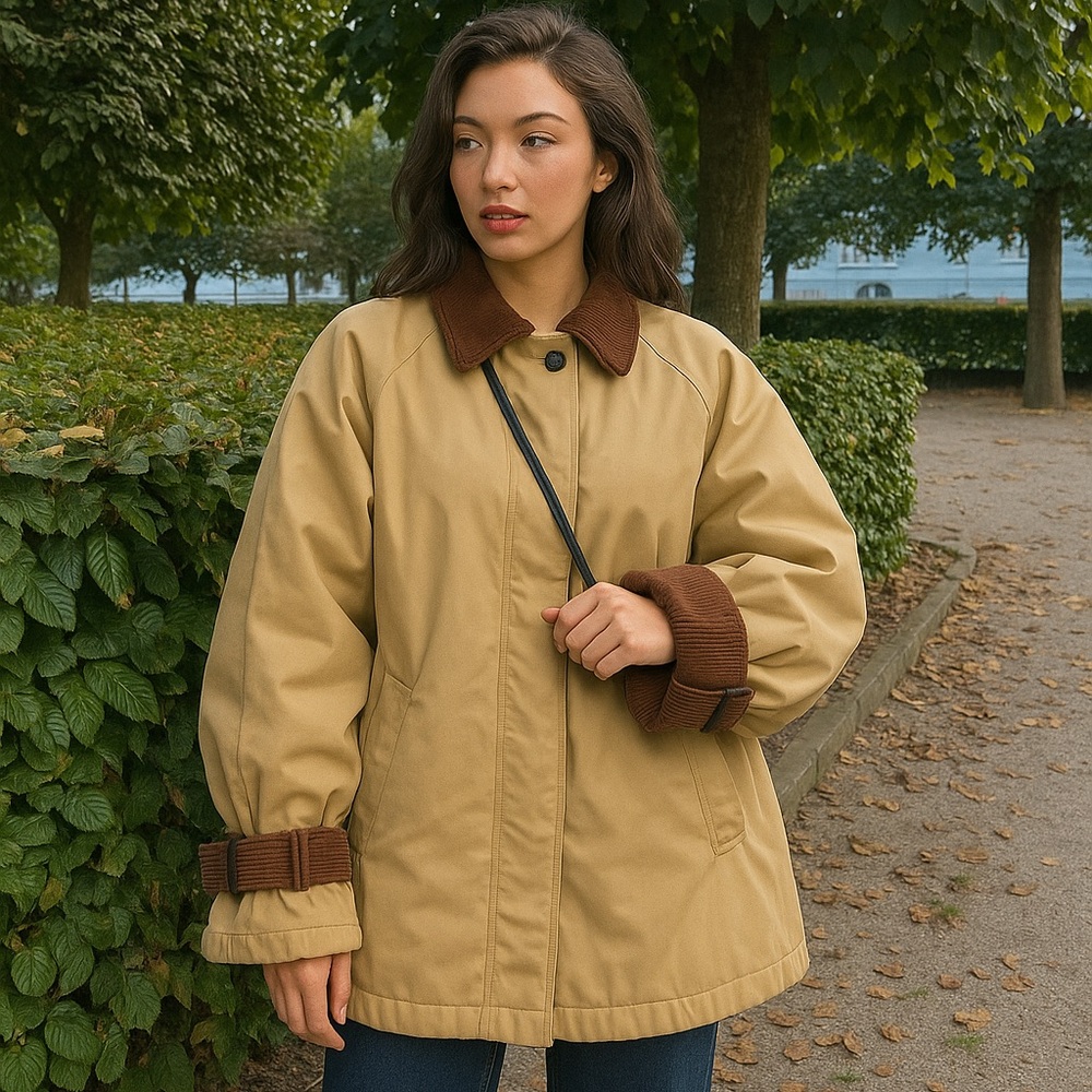 ASOS Tan Trench Coat with Brown Details